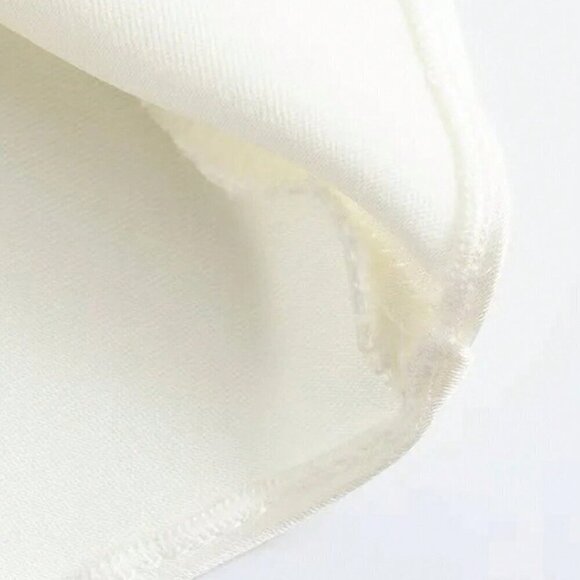 White Casual Women's Solid Color Style Silk-Like Satin Shirt With Rope Detailing - Picture 5 of 7